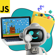 Язык программирования JavaScript + AI. Проектное обучение + геймификация + AI-помощники - КИБЕРшкола программирования для детей, компьютерные курсы для школьников, начинающих и подростков - KIBERone г. Филёвский парк